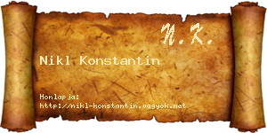 Nikl Konstantin névjegykártya